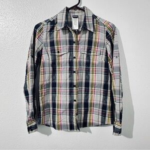 Patagonia Womens Small Plaid Button Blouse Outdoor Hiking Lightweight Camping